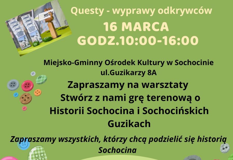 Chcesz być współtwórcą podróży po historii Sochocina? Przyjdź na warsztaty